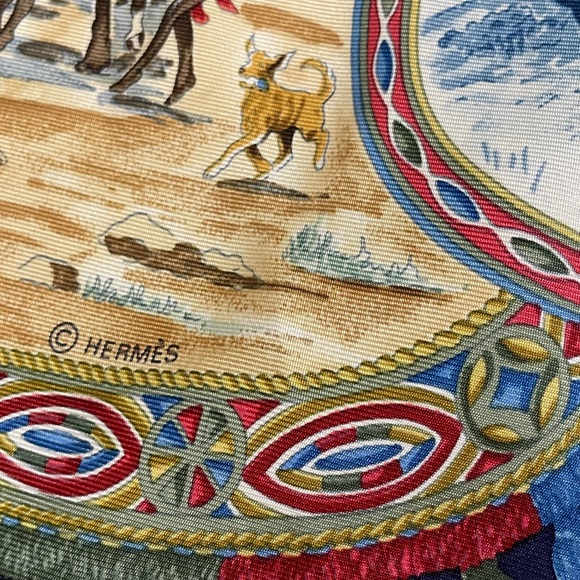 Hermès Silk Scarf with Historical Print - Picture 7 of 9